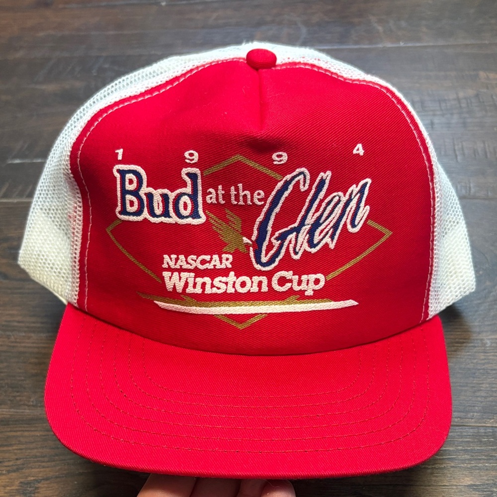 Vintage 1994 Bud at the Glen NASCAR Winston Cup Red & White Trucker Hat